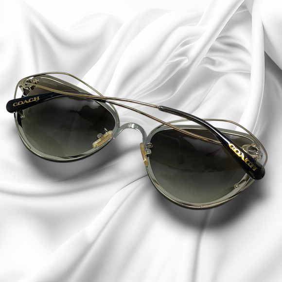 Coach HC7086 L1037 90058E Aviator Sunglasses Smoked Lens 60-18-140 Case + Cloth main image 6
